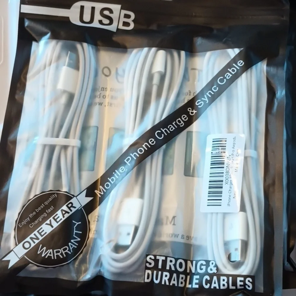 3 x Apple MFI Certified 6' Lightening Charging Cable Apple